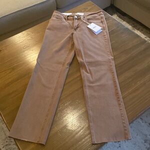 Vervet Blue Melissa Mid-rise Stretch Straight light brown jeans.